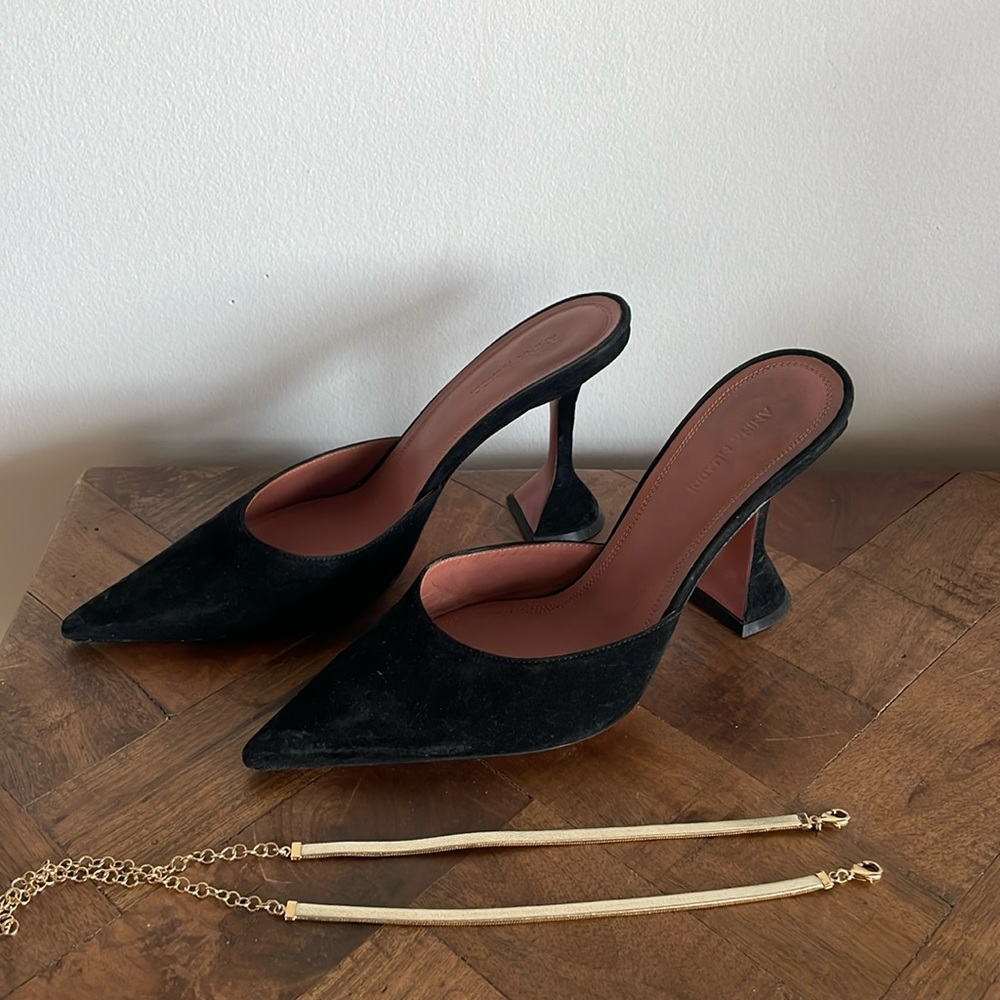 Amina Muaddi Black Heels